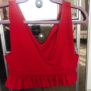 Red crop top